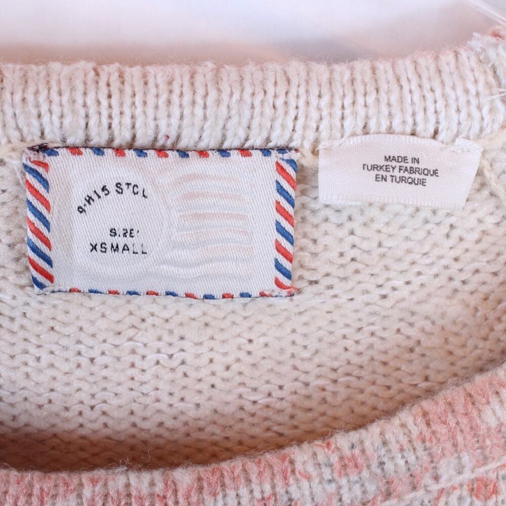 ANTHROPOLOGIE Postage Stamp 9-HIS STCL Pullover Floral Sweater Size XS - Picture 3 of 5